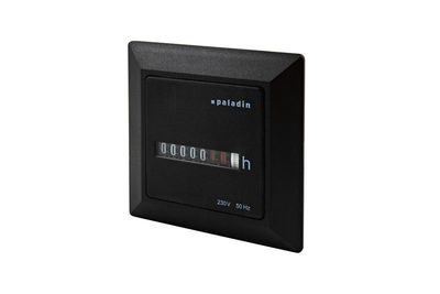 Počítadlo prevádzkových hodín PALADIN BW 40.38, 230V, 50Hz, čierne, do PANELU, s rámom., 72x72mm