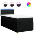 vidaXL Posteľný rám boxspring s matracom čierny 80x200 cm látka