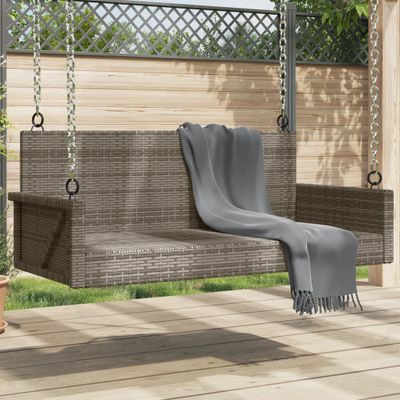 vidaXL Hojdacia lavica sivá 119x56x48 cm polyratan
