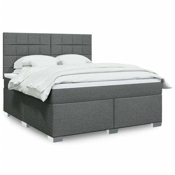 vidaXL Boxspring posteľ s matracom tmavosivá 180x200 cm látka