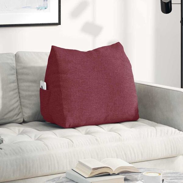 vidaXL Poduška na chrbát Víno červené 60 x 20 x 50 cm látka