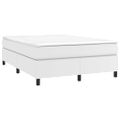 vidaXL Posteľný rám s boxspringom biely 140x200 cm umelá koža