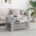 vidaXL Konferenčný stolík Sivý Sonoma 77 x 55 x 42 cm Kompozitné drevo