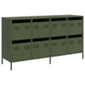 VidaXL Príborník Olive Green 135x39x73,5 cm Oceľ valcovaná za studena