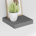vidaXL Plávajúce nástenné police 2 ks, lesklé sivé 23x23,5x3,8cm, MDF