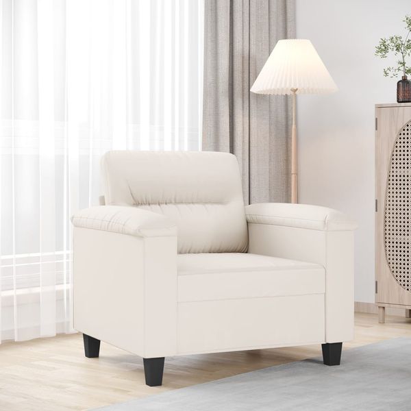 vidaXL Jednomiestna pohovka béžová 60 cm mikrovláknová látka