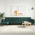 vidaXL Pohovka v tvare L tmavozelená 275x140x70 cm zamat