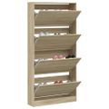 vidaXL Botník so 4 výklopnými zásuvkami dub sonoma 80x21x163,5 cm
