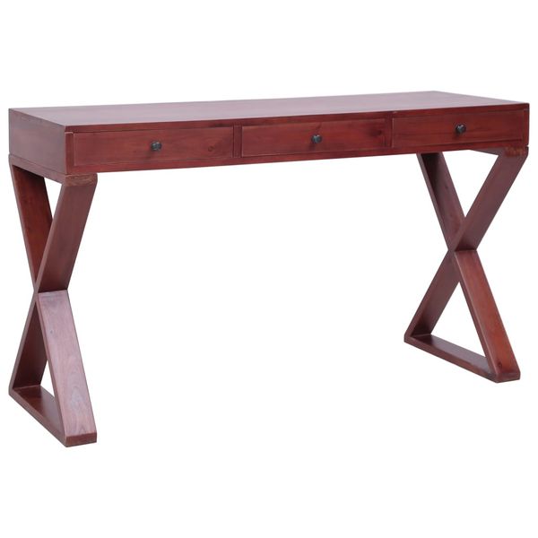 vidaXL Počítačový stôl hnedý 132x47x77 cm masívne mahagónové drevo