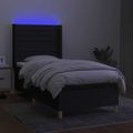 vidaXL Posteľ boxsping s matracom a LED čierna 80x200 cm látka