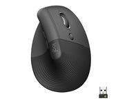 Vertikálna myš - ergonomická - 6 tlačidiel - bezdrátová - Bluetooth, 2.4 GHz - USB prijímač Logitech Logi Bolt - grafit