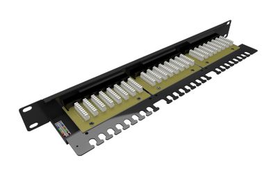 Solarix - 19" patch panel 24 x RJ45 CAT6 UTP s vyvazovací lištou 1U