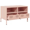 vidaXL TV skrinka ružová 68x39x43,5 cm oceľ valcovaná za studena