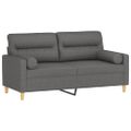 vidaXL 2-miestna pohovka s vankúšmi tmavosivá 140 cm látka