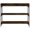 vidaXL Konzolový stolík s policami dymový dub 100x30x80 cm