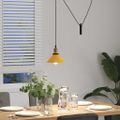 VidaXL Závesná lampa výškovo nastaviteľná E27 lesk žltá Ø 22 cm kov