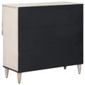 vidaXL Servírovacia skriňa Biela 80 x 33,5 x 75 cm Masívne mango drevo