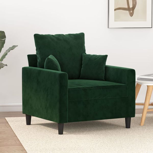 vidaXL Kreslo zelené 60 cm zamat