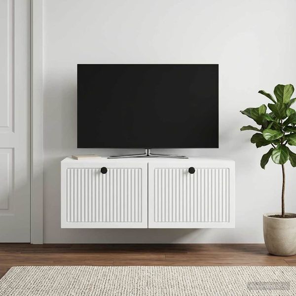 vidaXL Nástenná TV skrinka Biela 78,5 x 41 x 30 cm Kompozitné drevo