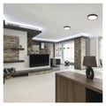 LED nástenné svietidlo ILVI, kruhové 30 W, stmievanie + CCT, čierna + drevo