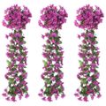 vidaXL Kvetinové girlandy 3 ks, svetlofialové 85 cm