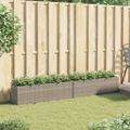 vidaXL Záhradné kvetináče 3 nádoby 2 ks sivé 105x30x32 cm polyratan