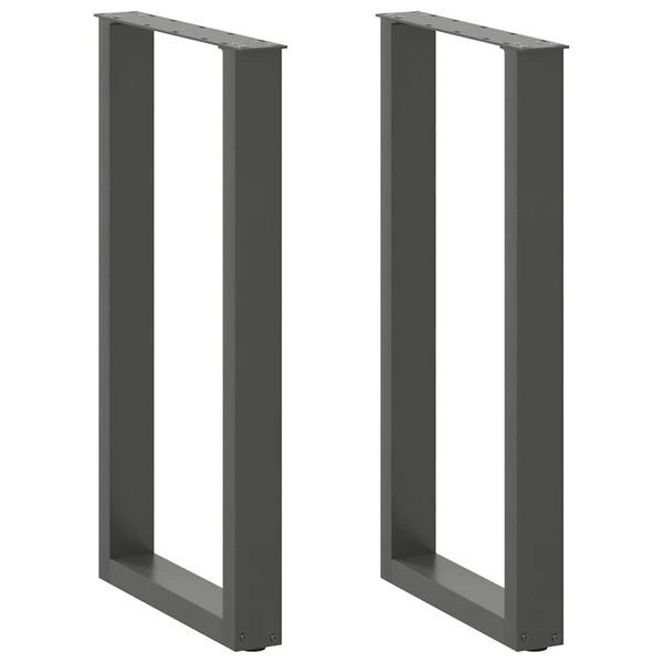 vidaXL Nohy barového stola v tvare U, 2 ks, antracitové, 40 x (90-91) cm, oceľové