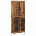 vidaXL Highboard Staré drevo 69,5 x 34 x 180 cm Kompozitné drevo