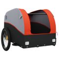 vidaXL Vozík za bicykel, čierno oranžový 30 kg, železo