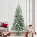 vidaXL Umelý vianočný stromček, snehom obalený, s LED svetlom 240 cm