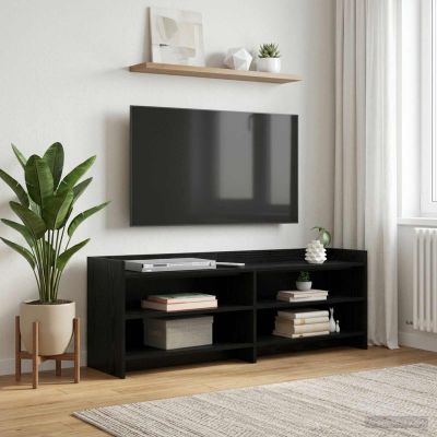 vidaXL TV skrinka 135 x 33 x 47 cm Čierny dub Kompozitné drevo