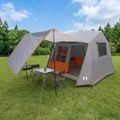 vidaXL Tunelový stan 275 x 240 x 200 cm Šedá a oranžová