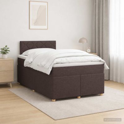 vidaXL Posteľ boxspring s matracom Tmavohnedá 120 x 200 cm Látka