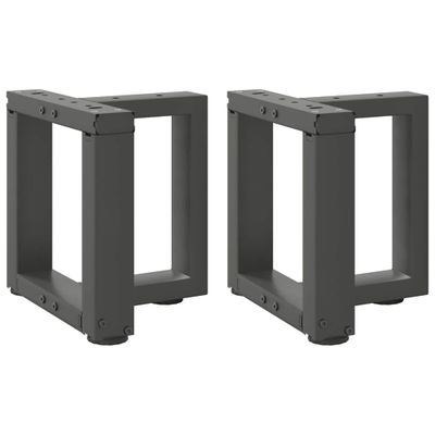 vidaXL Nohy konferenčného stolíka v tvare T, 2 ks, antracitové, 30x25x(30-31) cm, oceľ