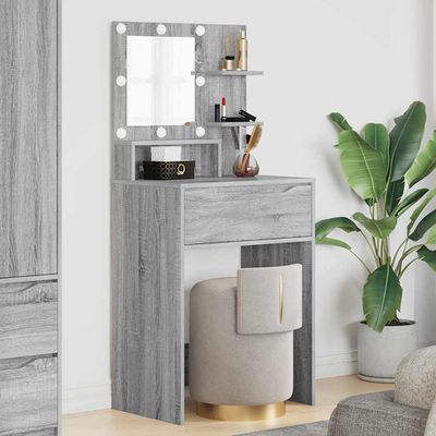 vidaXL Toaletné stolíky do spálne Sivý Sonoma 80 x 39,6 x 135 cm