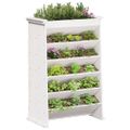 vidaXL Kvetináč na bylinky 6-poschodový biely 69x40x101,5cm borovica