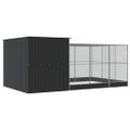 vidaXL Voliéra s nadstavcom strieborná 497x303x216 cm oceľ