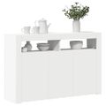 vidaXL Komoda s LED svetlami biela 115,5x30x75 cm
