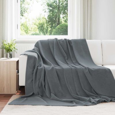 vidaXL Prikrývky na hodenie 6 pcs Tmavo šedá 240 x 270 cm Flís