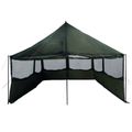 vidaXL Rodinný stan Armádna zelená 450 x 400 x 265 cm Polyester a oceľ