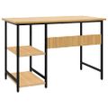 vidaXL Počítačový stôl, čierny a svetlý dub 105x50x72 cm, MDF a kov