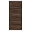 vidaXL Botník so 4 výklopnými zásuvkami hnedý dub 80x34x187,5 cm