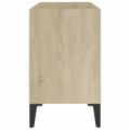 vidaXL TV stolík nohy z kovu biely a dub sonoma 69,5x30x50 cm