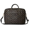 Počítačová taška Guess, vyhotovenie Peony, predné vrecko a zipsové logo trojuholník, pre 16" notebook, čierna