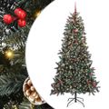 vidaXL Umelý vianočný stromček Zelená 240 cm PVC, plast a oceľ