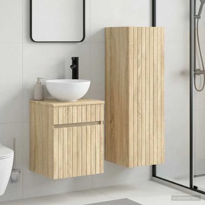 vidaXL Sada kúpeľňového nábytku 2 ks Dub sonoma 33 x 34,5 x 100 cm