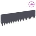 vidaXL Obrubník trávnika 20 ks 103 x 25 cm Oceľ Antracitová