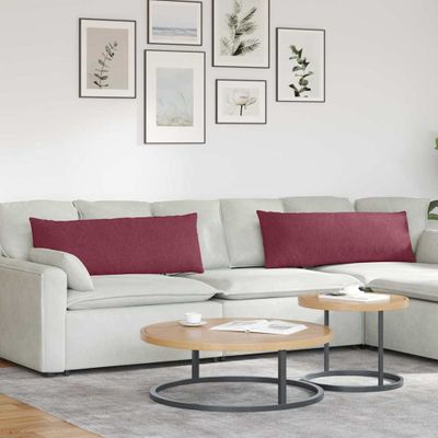 vidaXL Vankúše na pohovku 2 pcs Víno červené 120 x 40 cm látka