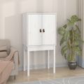 vidaXL Vysoká skrinka biela 60x40x120 cm masívna borovica