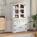 vidaXL Servírovacia skriňa CORONA Biela 100 x 48,5 x 179 cm